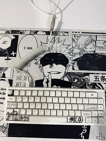 klavyatura komputer: Məhsul: Kompakt mexaniki klaviatura + spiral USB kabel + anime temalı — 2