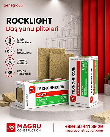 ROCKLIGHT – istilik və səs izolyasiyası üçün daş yunu plitələri