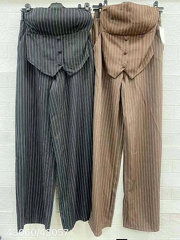 Kompleti: Ženski komplet – korset top bez bretela + široke pantalone - — 10