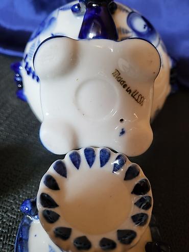 Figure: Kompletan ukrasni samovar Gzhel USSR iz 70ih.godina. Originalni ruski — 19