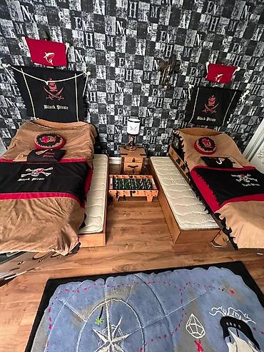 bayraq şəkli: Mövzu: Uşaq otağı üçün “Black Pirate” temalı mebel və aksesuar dəsti — 1