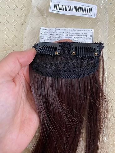 saç satıram: Klipsli sünü saç (clip-in hair extension) təzədi rəngi uyğun — 3