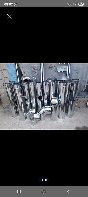 kamen peç: Hava çıxarışı və duman boruları – sinklənmiş metal Məhsul təsviri: - — 1