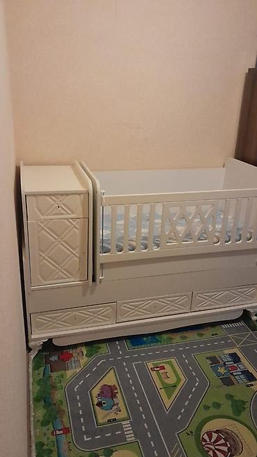 kohne mebel: Uşaq beşiyi – çoxfunksiyalı model - Rəng: ağ - Material: ağac/MDFlam — 3