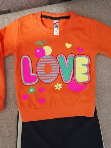 адидас спортивный костюм детский: Комплект, цвет - Оранжевый, Б/у