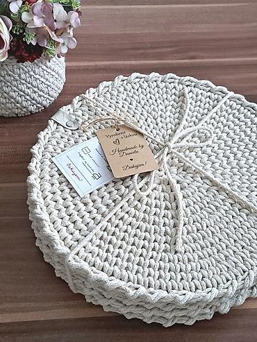 sufre dekoru: Əl işi dairəvi süfrə altlıqları (placemat seti) - Material: qalın — 2