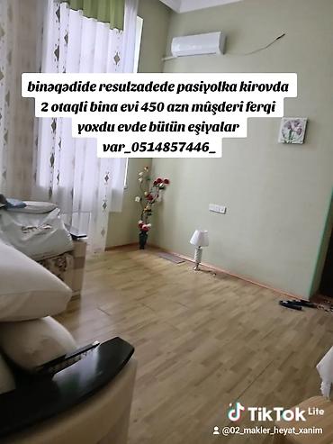 Binəqədide resulzadede pasiyolka kirovda 2 otaqli bina evi 450 azn lalafo.az -da Binəqədide resulzadede pasiyolka kirovda 2 otaqli bina evi 450 azn