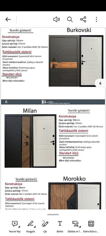 Dəmir giriş qapıları – Burkovski, Milan, Morokko modelləri Texniki lalafo.az -da Dəmir giriş qapıları – Burkovski, Milan, Morokko modelləri Texniki