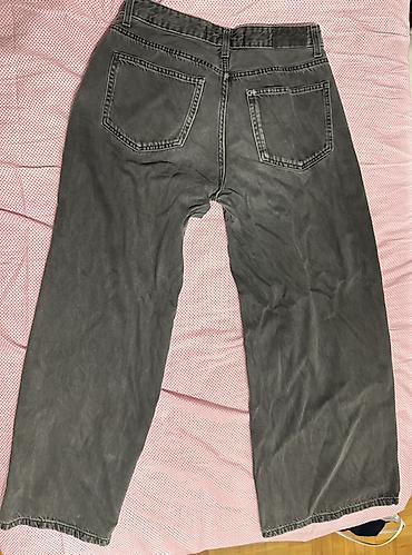 sako i sorc: Bershka široke farmerke – tamnosive crne - Model: wide leg, ravnog i — 2