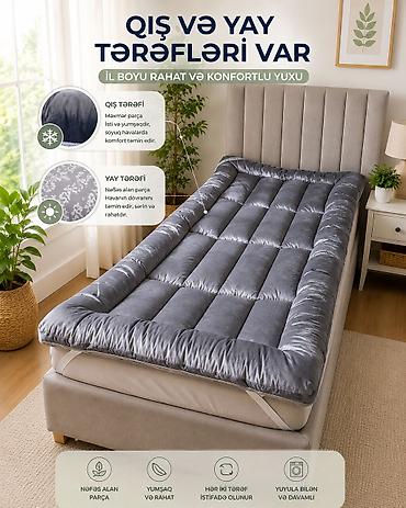 matras üstü döşək: İki tərəfli ortopedik yataq üstlüyü (topper) - Qış və yay tərəfləri — 2