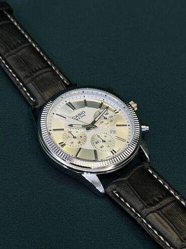 часы корея: Мужские часы casio качество люкс ремешок кожаный корпус стальной цена