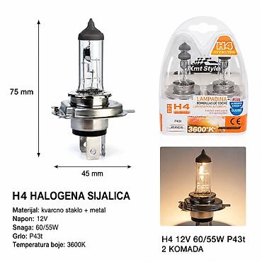 KMT H4 halogena sijalica za automobil, bela 2000221 H4 halogene