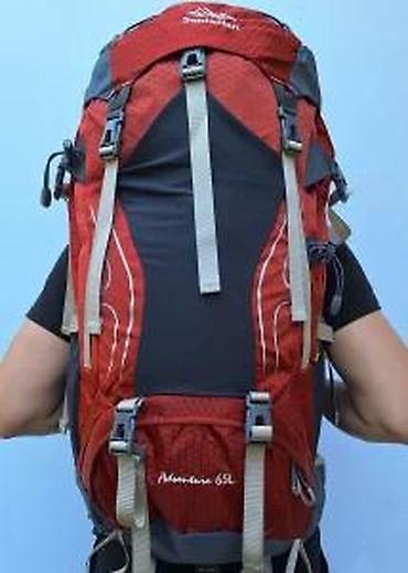 Sportske torbe i rančevi: Planinarski ranac Adventure 65L – crveno/crni - Zapremina: 65 litara — 16