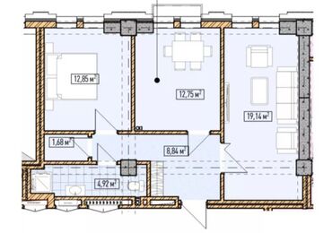 Продажа квартир: 2 комнаты, 60 м², Элитка, 2 этаж, ПСО (под самоотделку)