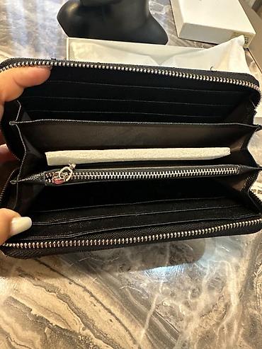 Portmone, pulqabıları: Turkan mağazasından alinib,Qara rəngli, gümüşü YSL loqolu teze,zövqlü — 4