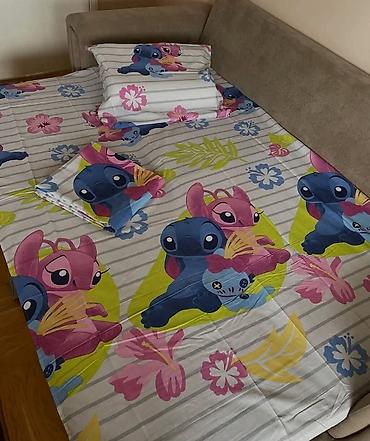 Posteljina: Fa, Pamučni komplet posteljine sa motivom crtanih likova (Stitch i — 1