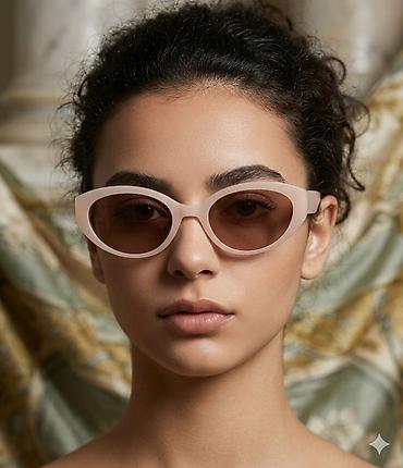armani neseser: Retro ženske sunčane naočare – mačkastog (cat‑eye) oblika - — 1