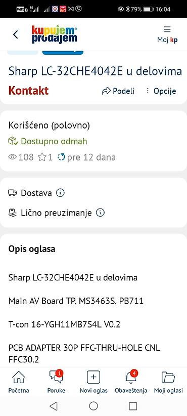 Aksesoari za TV i video: Sharp LC-32CHE4042E – delovi Rastavljen LCD TV Sharp LC-32CHE4042E na lalafo.rs — 11 Aksesoari za TV i video: Sharp LC-32CHE4042E – delovi Rastavljen LCD TV Sharp LC-32CHE4042E — 11