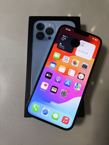 Apple iPhone: IPhone 13 Pro Max, Sierra Blue, Barmaq izi, Simsiz şarj, Face ID