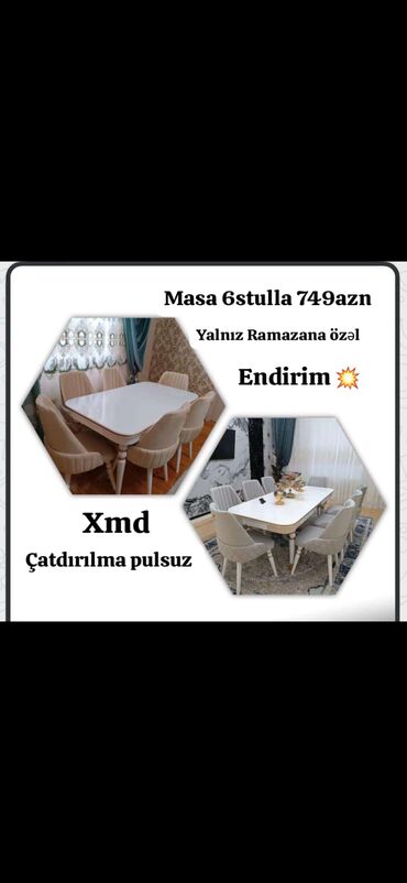 Masa və oturacaq dəstləri: 👑 **istehsalin ozunden alin hem vaxtinza hem cibinize qənaət edin**