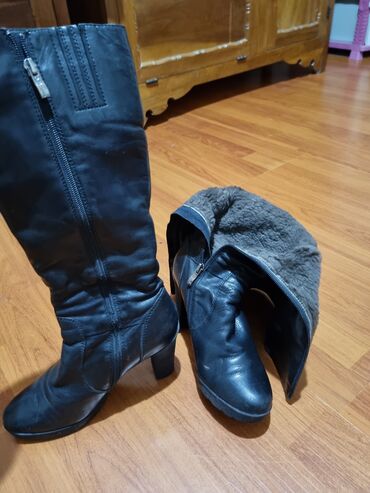 женская обувь 38 размер: Сапоги, 38, цвет - Черный