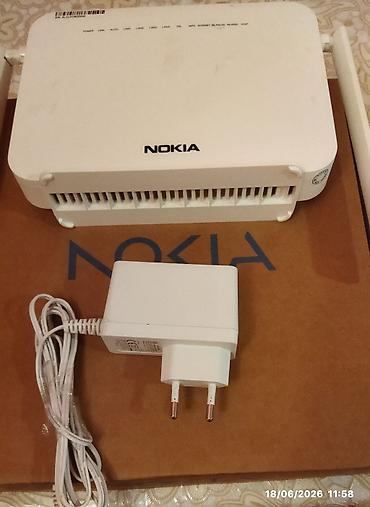 modem nokia wifi: Nokia GPON Wi‑Fi router Xüsusiyyətlər: - Brend/model: Nokia (GPON — 2