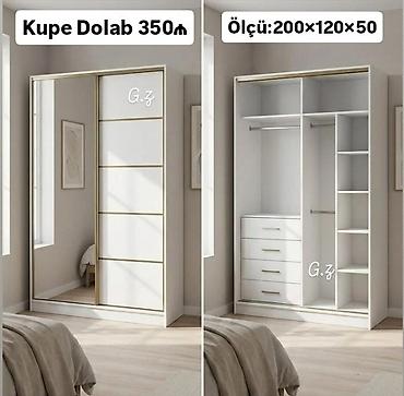 surgulu dolab: Yeni, 2 qapılı, Güzgülü, Ağ, Kupe, Düz dolab — 1