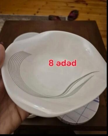 Qida məhsulları: Kasalar, 8 ədədli dəst, rəng - Ağ, Farfor, Fransa