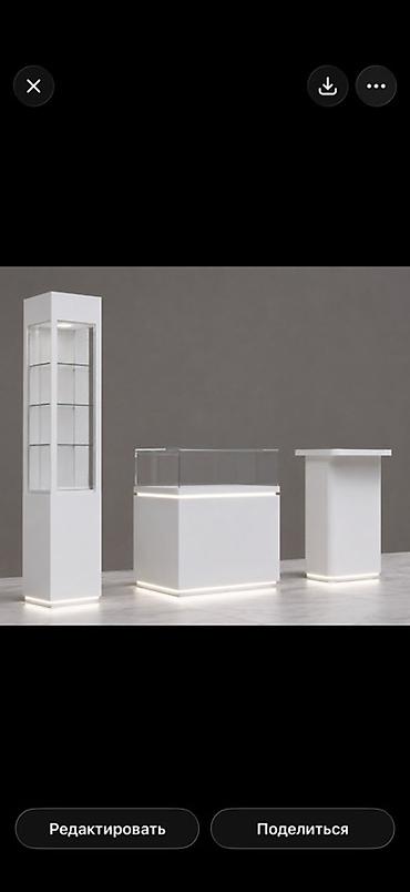 Mağaza vitrin mebel dəsti - Minimalist dizaynlı 3 elementdən ibarət