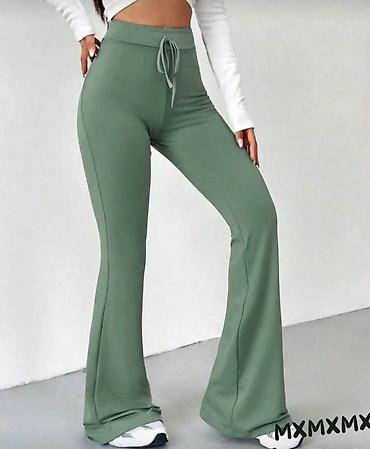 tabi baletanke: Ženske pantalone sa zvonastim nogavicama i visokim strukom - Model — 1