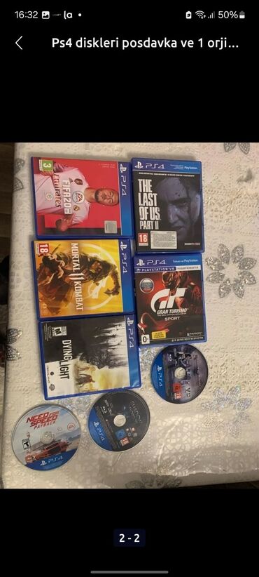 пульт playstation 4: Salam tecili satlir ps4 slim 1 tb 40 oyun 9 disk 2pult bide soyuducu
