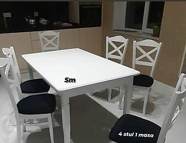 Masa və oturacaq dəstləri: Mətbəx üçün, Yeni, Açılmayan, Dördbucaq masa, 4 stul — 20