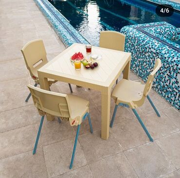 Sifarişlə bağ üçün masa və oturacaq dəstləri: Stol 4 neferlik 80x80 sade model. 85 azn stol 6 neferlik 80x140. 145 — 11