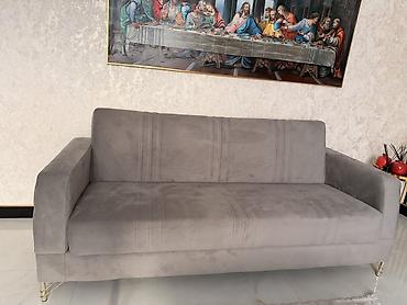 Divanlar: Məhsul: Müasir dizaynlı divan - Rəng: Açıq/orta boz - Üzlük: Yumşaq — 4