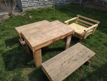 стол для дачи: Стол и скамьи для отдыха на природе Подходит для сада огорода двора