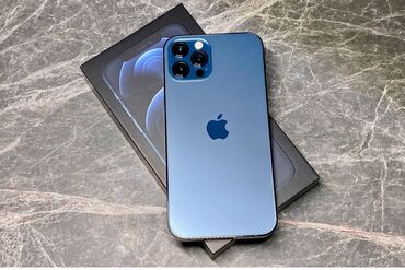 телефоны нот 8: IPhone 12 Pro, Б/у, 256 ГБ, Pacific Blue, Защитное стекло, Чехол, Кабель, 88 %