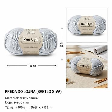 KMT Trostruko debelo predivo, belo-sivo 3283119 - Brend: Kmt Style -