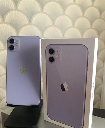 telefon apple: IPhone 11, 128 GB, Deep Purple, Zəmanət, Simsiz şarj, Face ID