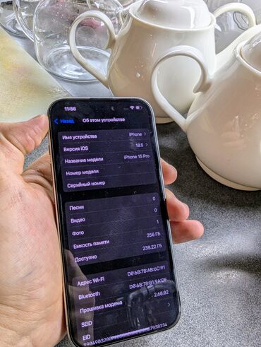 ipod купить: IPhone 15 Pro, Колдонулган, 256 ГБ, White Titanium, Коргоочу айнек, Каптама, Куту, 92 %