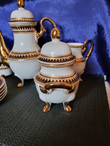 Kuhinjski setovi: Servis vintaz za kafu porcelanski. Servis za kafu,perfektan pozlata — 14