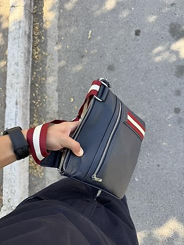 bally: Мужская сумка через плечо BALLY оригинал - Материал: фактурная — 4