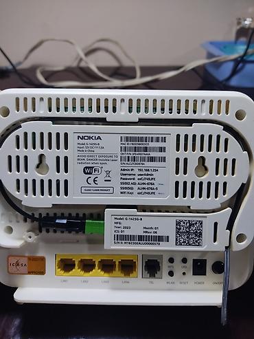 nokia gpon modem: Nokia G-1425G-B GPON ONT Wi‑Fi router Xüsusiyyətlər: - GPON ONT – — 3