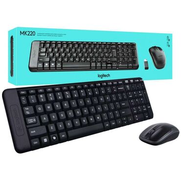 logitech momo: Комплект клавиатура + мышь Logitech Wireless Combo MK220, черный
