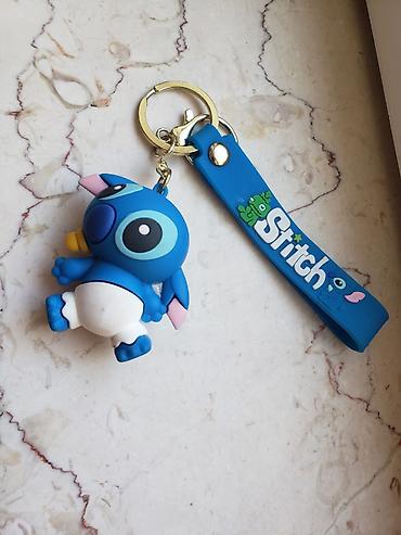 stitch kuklası: Stitch mövzulu açarlıq - Dizayn: Mavi rəngli Stitch fiqurlu asqı və — 1