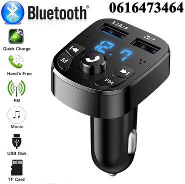 Auto delovi: HandsFree Bluetooth FM Transmiter,MP3, SD, 3.1A HandsFree Bluetooth
