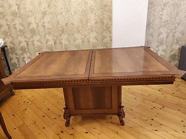 divan 100 azn: Klassik üslubda bərk ağacdan yemək masası - Material: tam ağac (təbii — 1