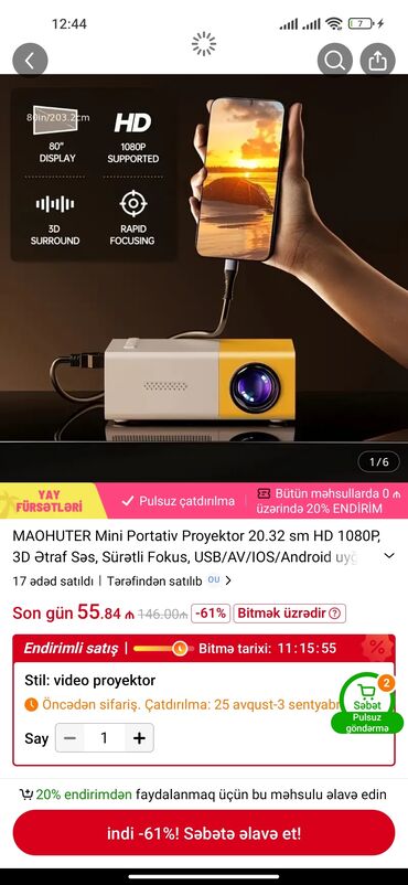 Yeni Proyektor Ödənişli çatdırılma