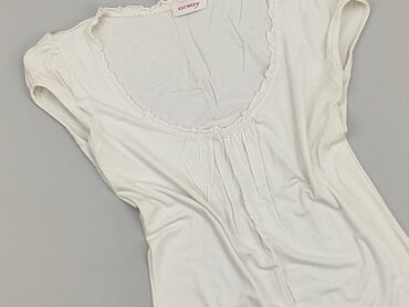 białe bluzki ze złotym nadrukiem: T-shirt, Orsay, S, stan - Zadowalający
