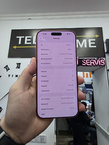 aple 17: IPhone 17 Pro Max, 256 GB, Narıncı, Zəmanət, Simsiz şarj, Face ID — 2