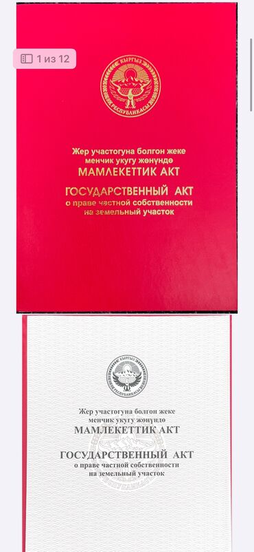 продается орошаемая земля в жайылско районе алтыр будёновка 5 40 гектар цена договорная с довой проблем нету оформление сразу: 6 соток, Курулуш, Кызыл китеп, Техпаспорт